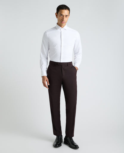 Dark Red Tapered Fit Stretch Suit