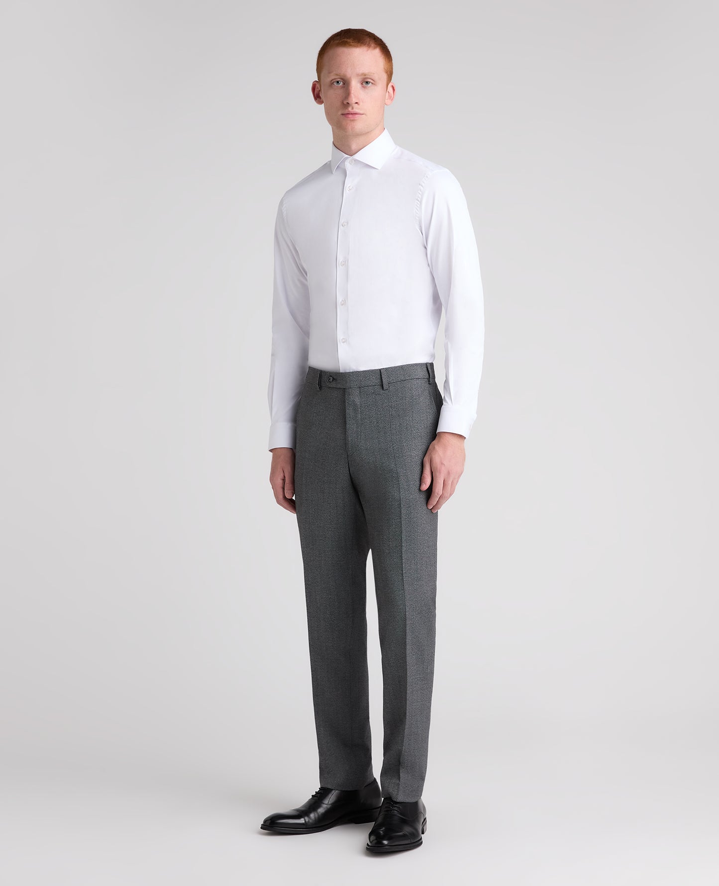 Tapered fit polyviscose formal trousers