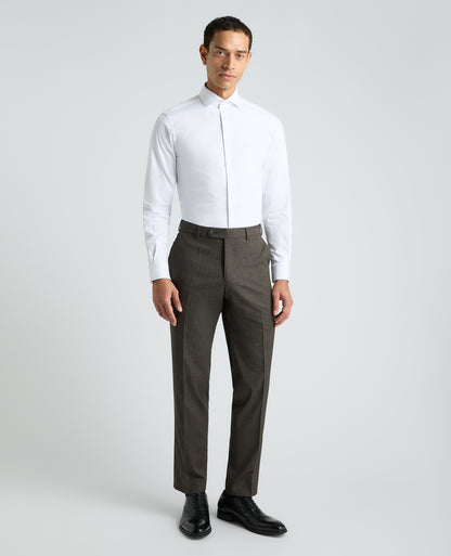 Tapered fit polyviscose formal trousers