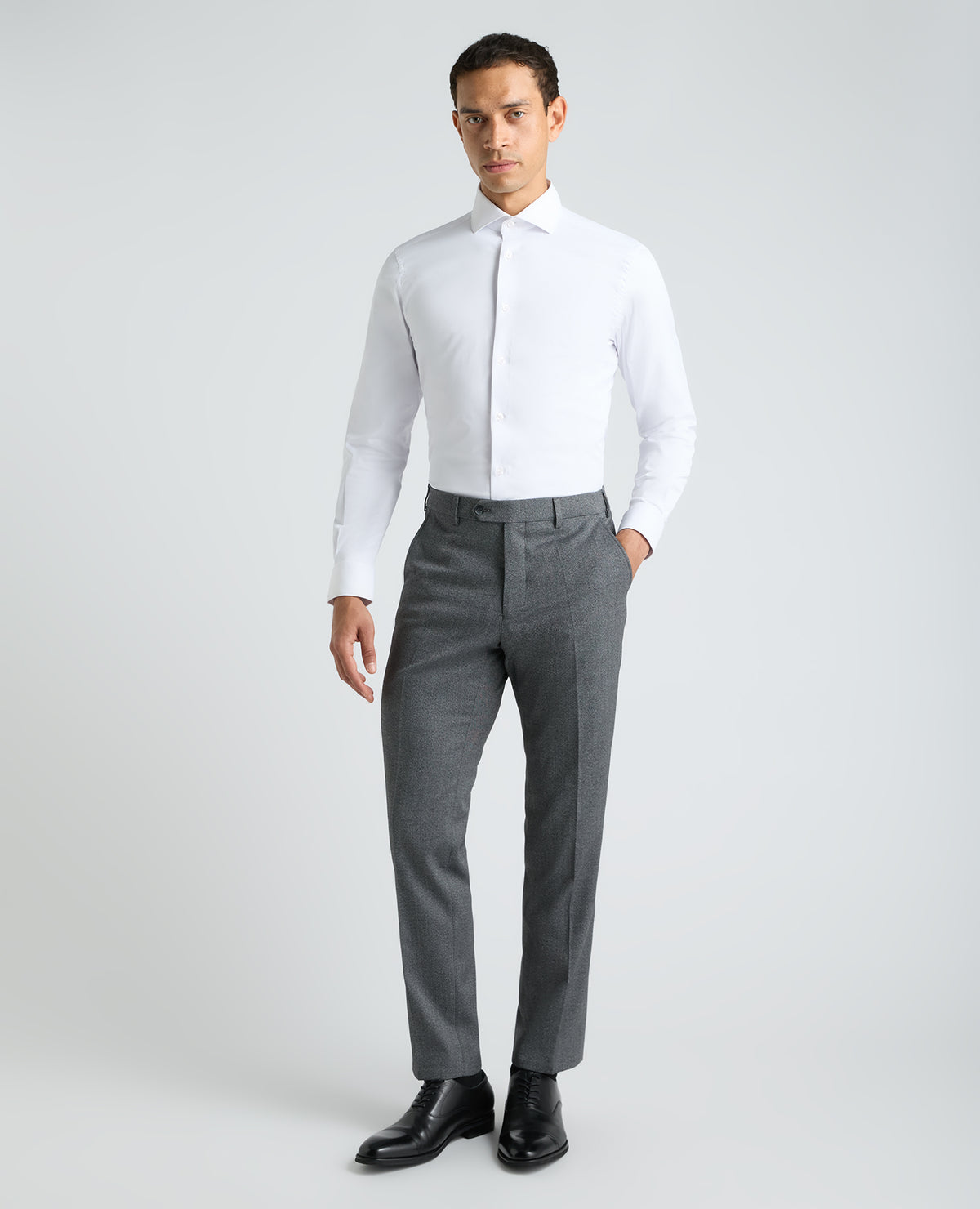 Slim leg polyviscose formal trousers