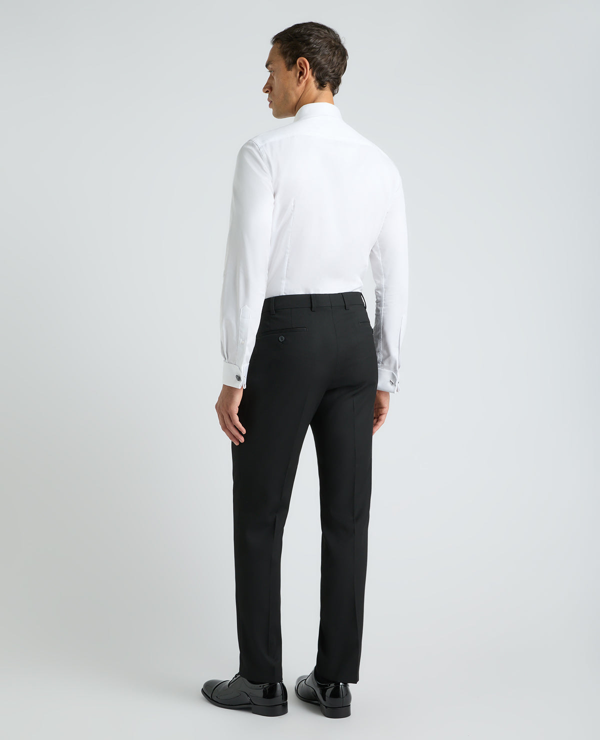 Black Tapered Fit Satin Detail Stretch Dinner Suit