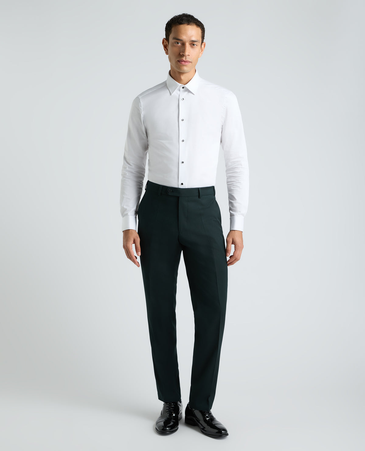 Dark Green Tapered Fit Satin Detail Stretch Dinner Suit