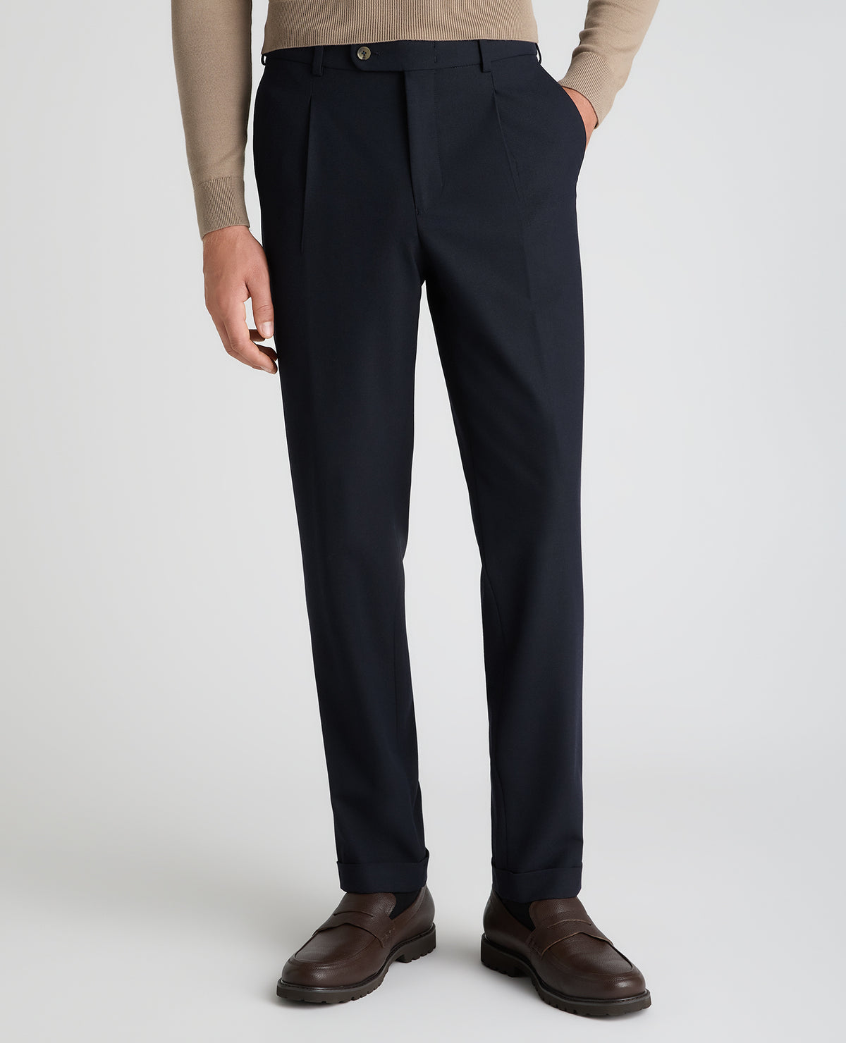 Tapered fit polyviscose formal trousers