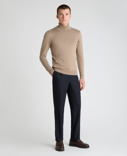 Tapered fit polyviscose formal trousers