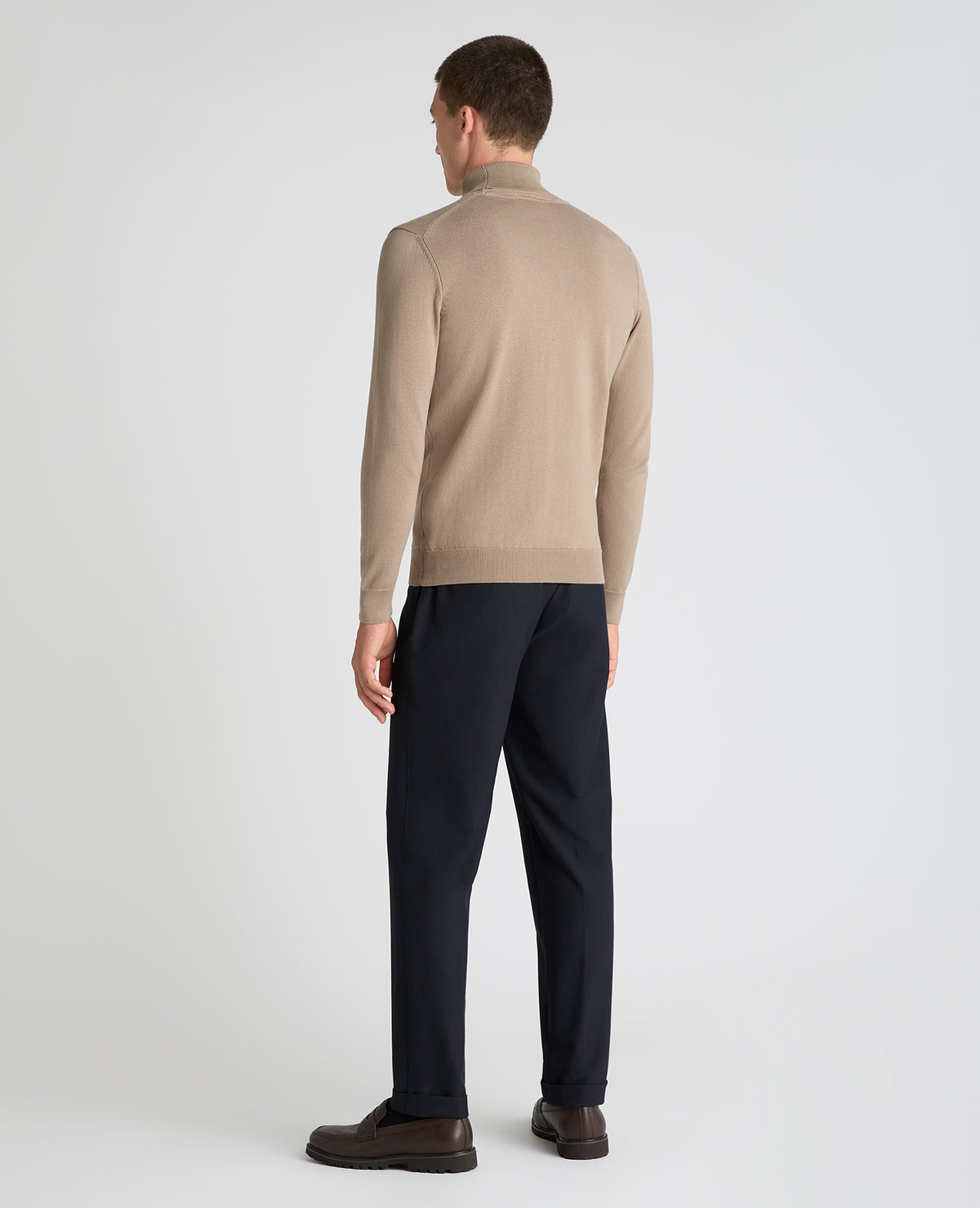 Tapered fit polyviscose formal trousers