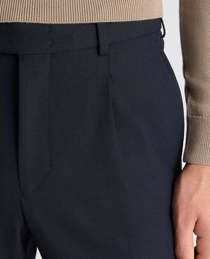 Tapered fit polyviscose formal trousers