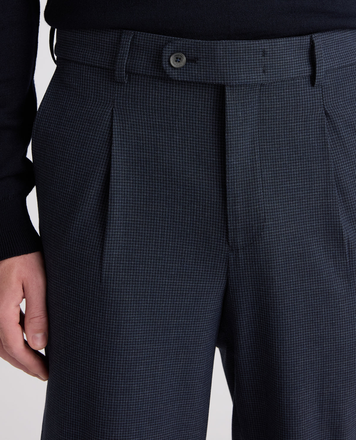 Tapered fit polyviscose formal trousers