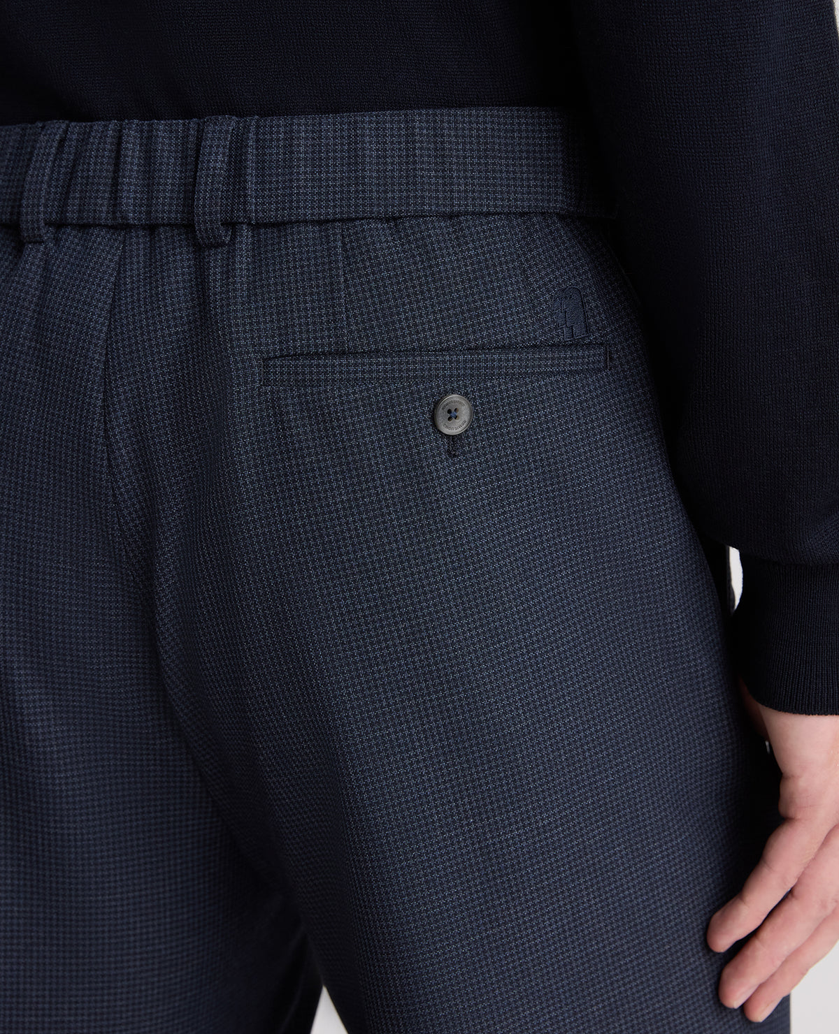 Tapered fit polyviscose formal trousers