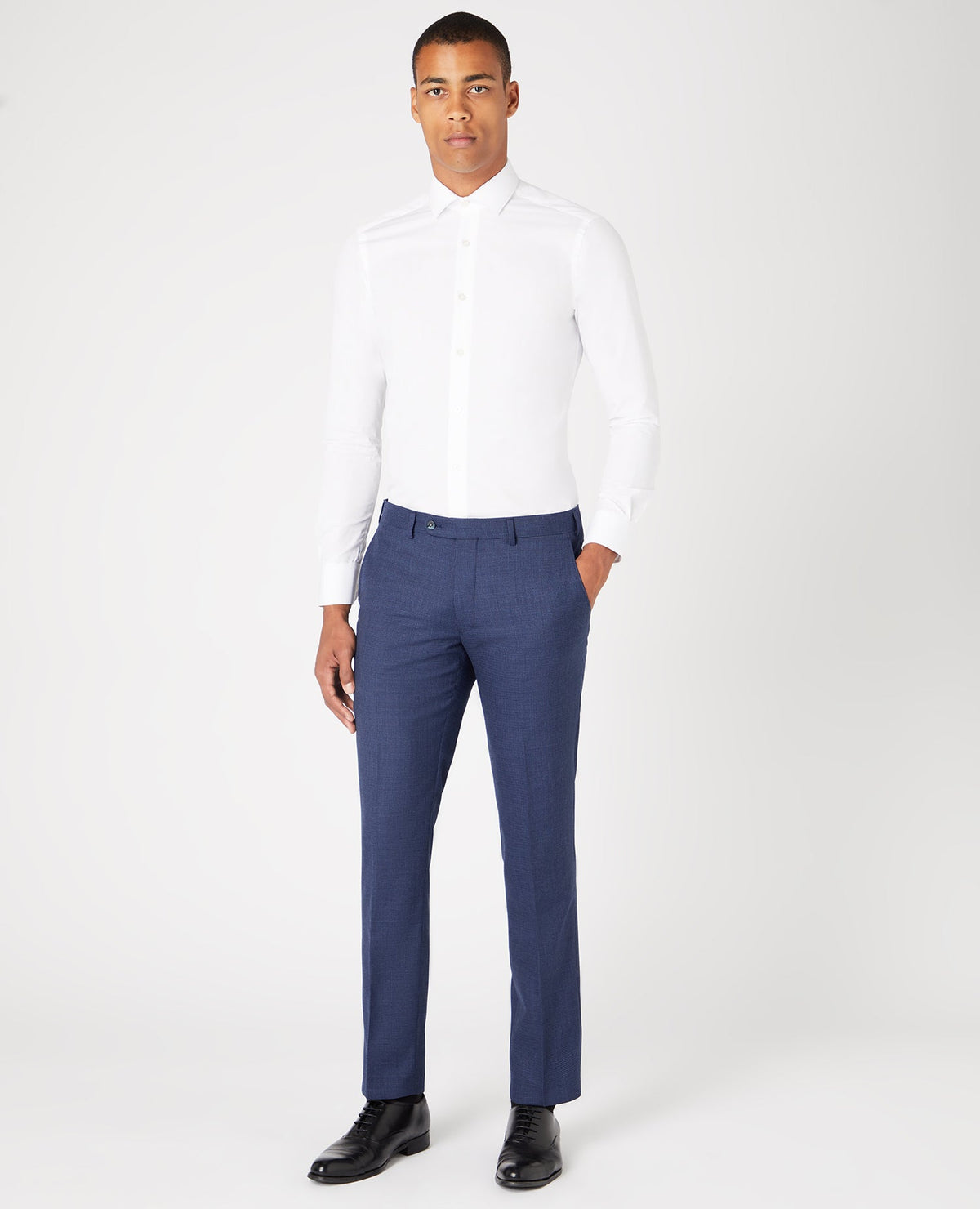 Man wearing a blue Mix and Match Suit Trouser