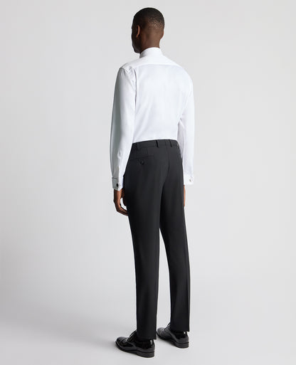 Man wearing a black Slim Fit Wool-Blend Formal Trousers