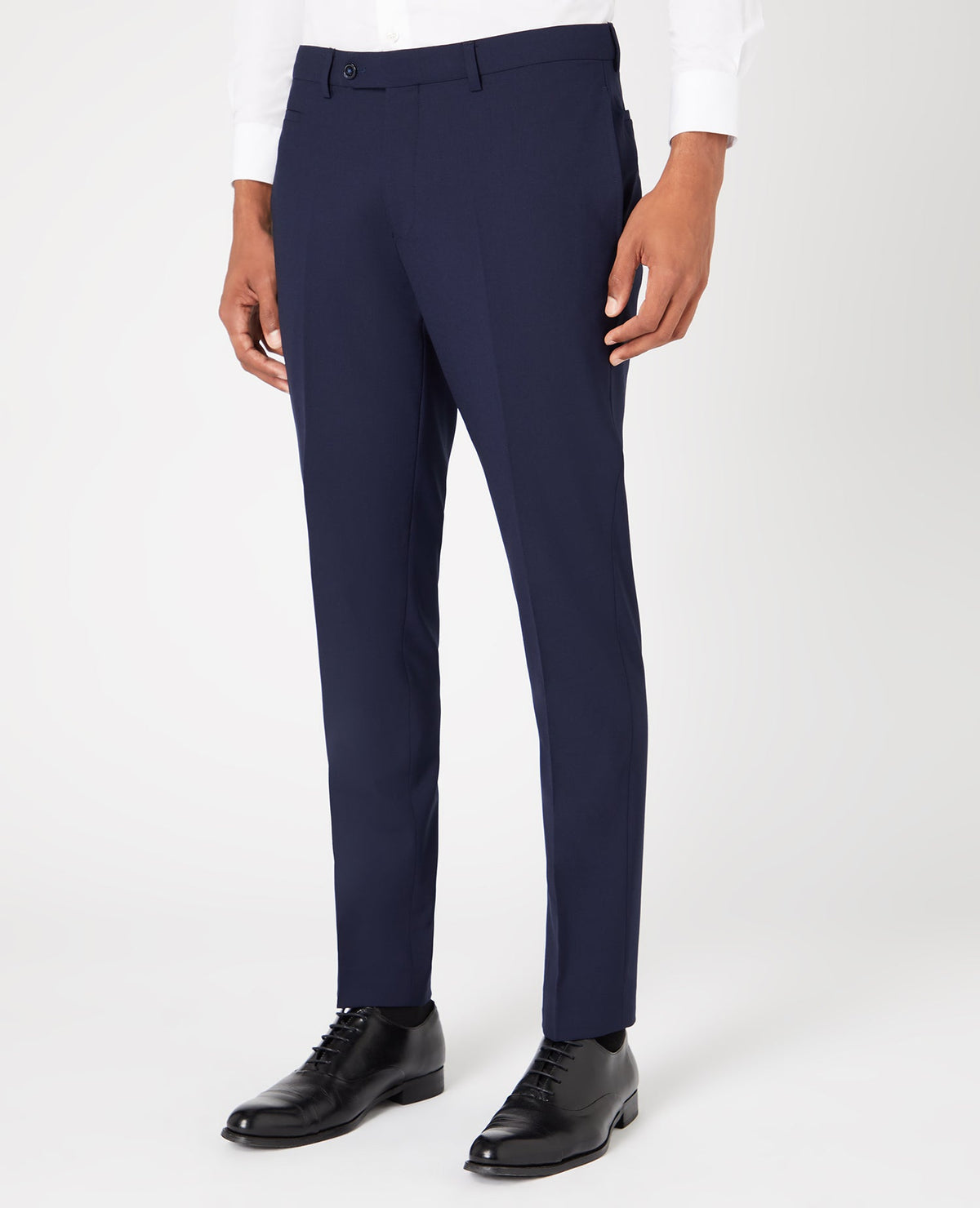 Man wearing a navy Mix and match suit trouser