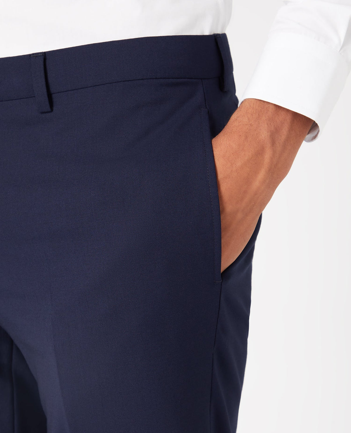 Man wearing a navy Mix and match suit trouser