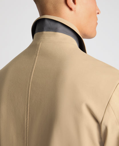 Man wearing a sand Regular Fit Showerproof Mac