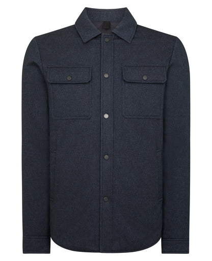 Man wearing a blue Regular Fit Quilted Overshirt