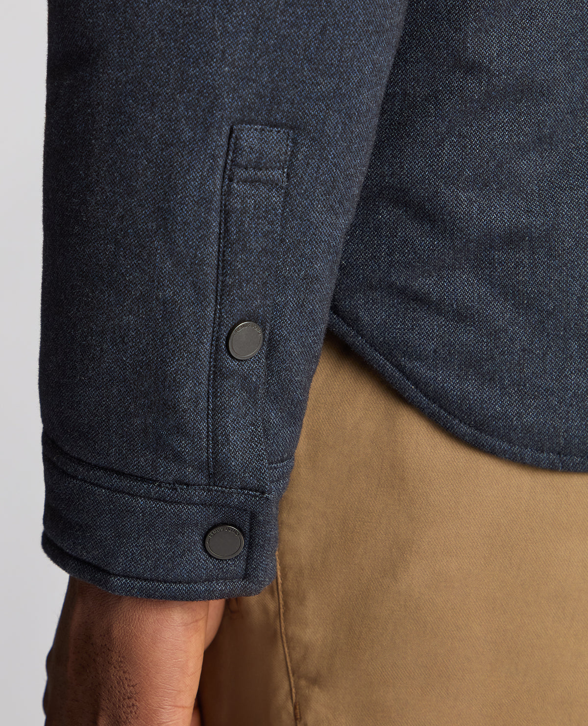 Man wearing a blue Regular Fit Quilted Overshirt