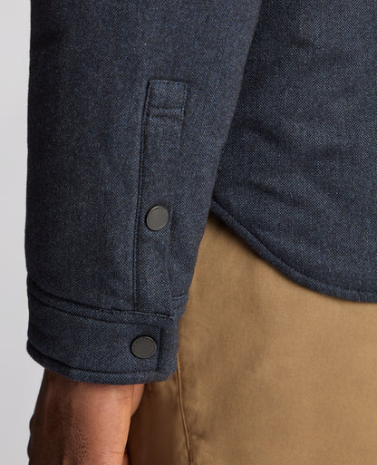 Man wearing a blue Regular Fit Quilted Overshirt