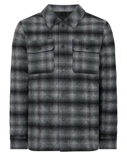 Man wearing a navy Regular Fit Quilted Overshirt