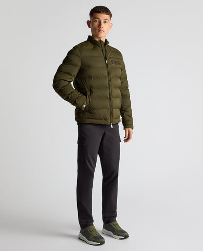 Man wearing a green Regular Fit Quilted Jacket