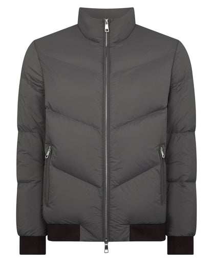 Man wearing a grey Regular Fit Down-Filled Quilted Jacket