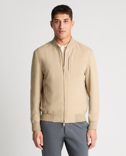 Man wearing a stone jacket