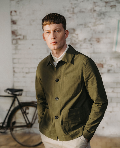 Regular Fit Seersucker Chore Jacket