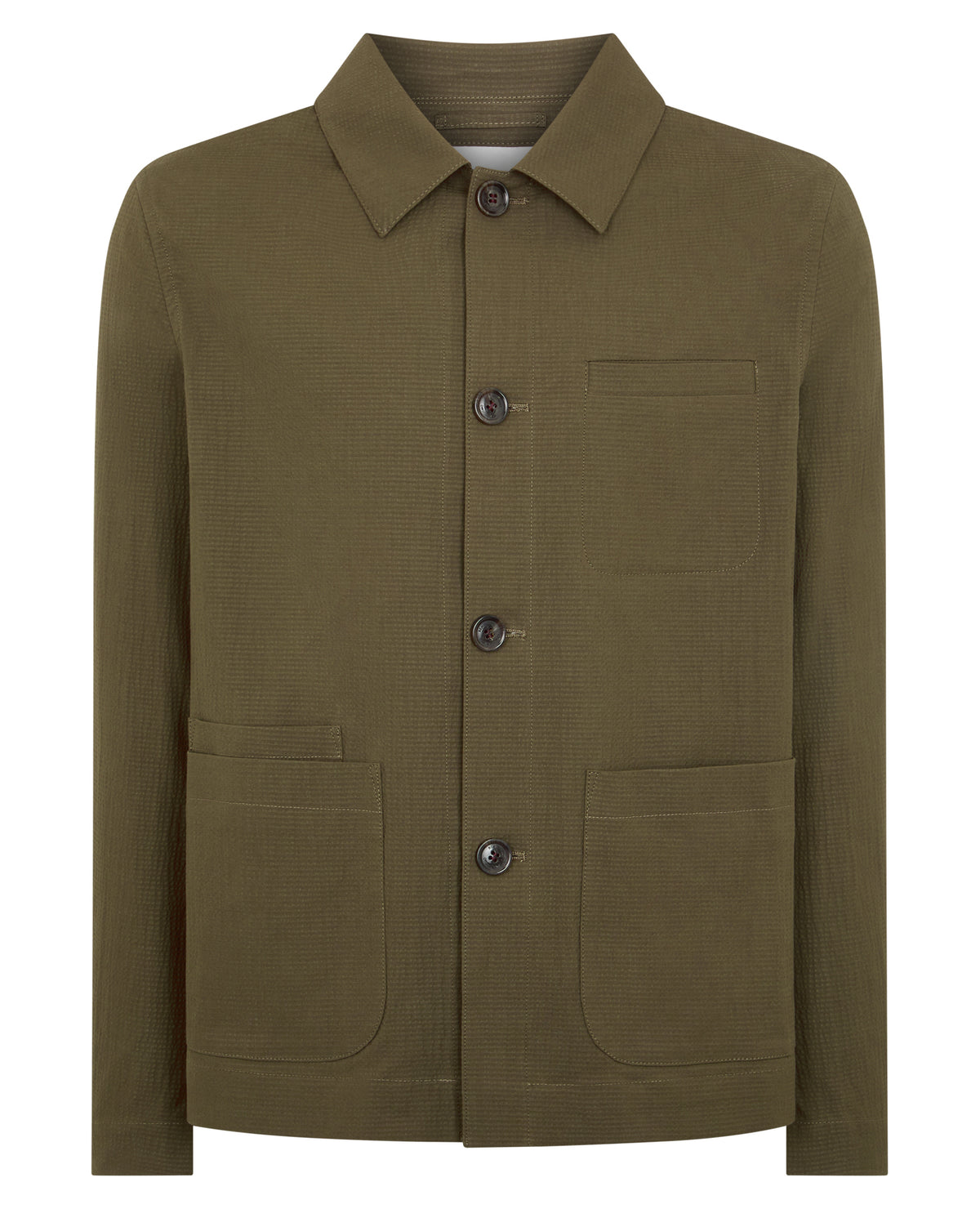 Man wearing a green jacket