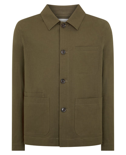 Man wearing a green jacket