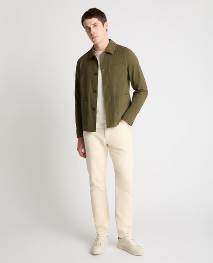 Man wearing a green jacket