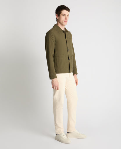 Man wearing a green jacket