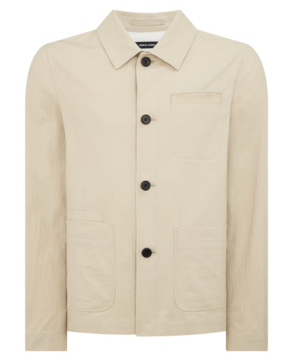 Man wearing a sand Regular Fit Chore Jacket