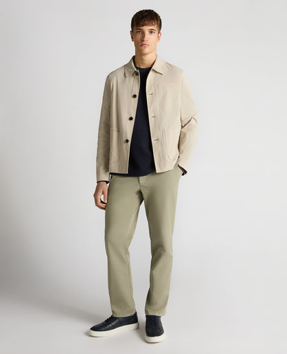 Man wearing a sand Regular Fit Chore Jacket