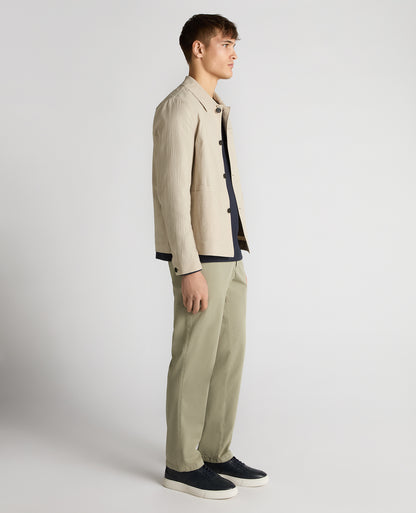 Man wearing a sand Regular Fit Chore Jacket