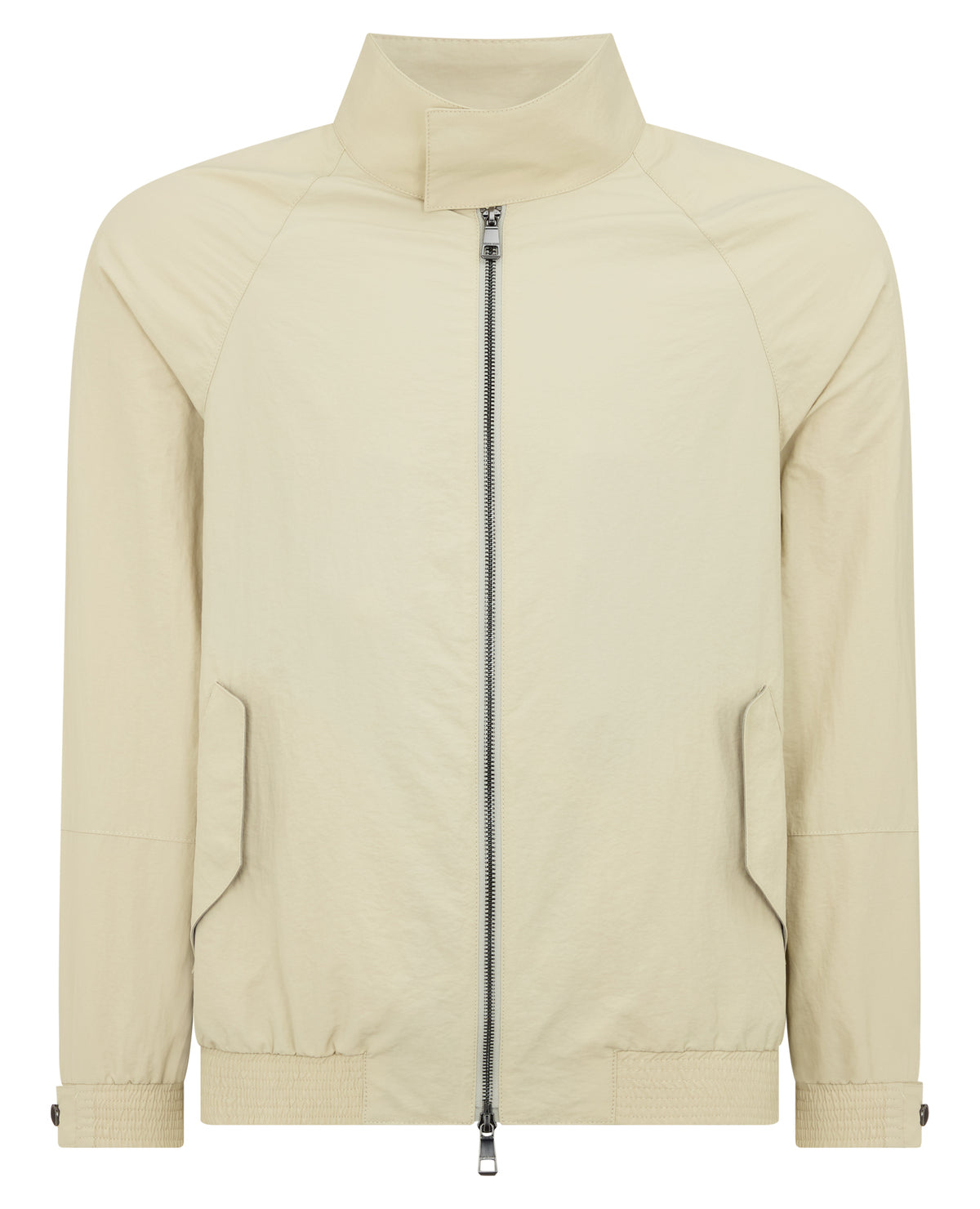 Man wearing a sand Regular Fit Showerproof Harrington Jacket