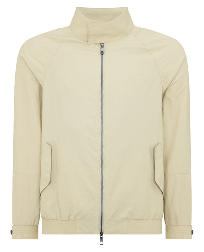 Man wearing a sand Regular Fit Showerproof Harrington Jacket