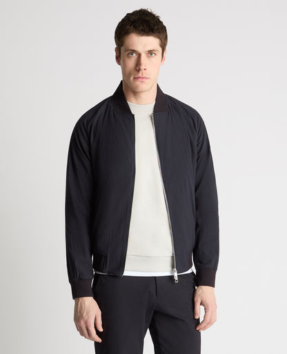 Regular Fit Seersucker Bomber Jacket