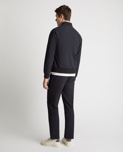 Regular Fit Seersucker Bomber Jacket