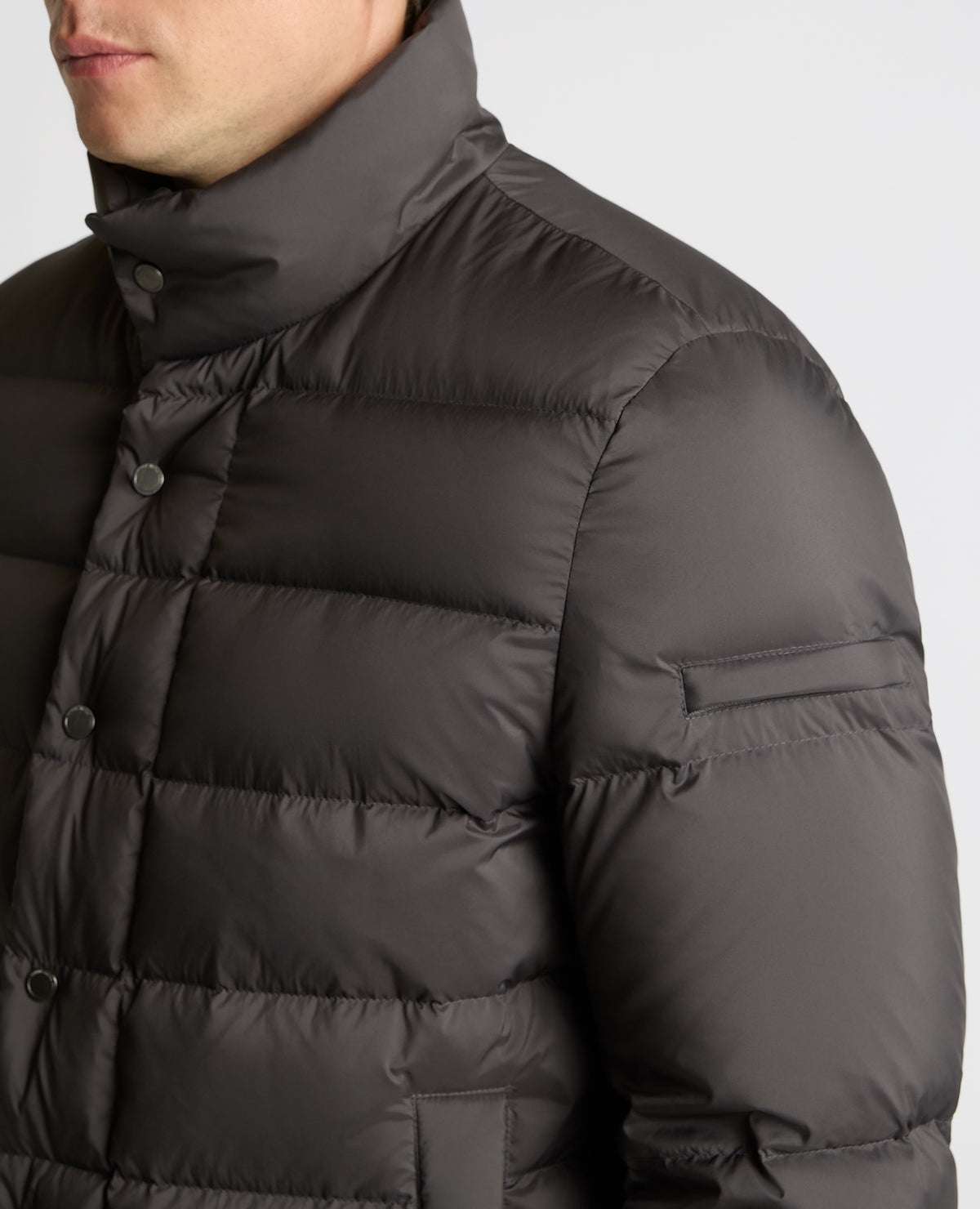 Man wearing a grey Regular Fit Quilted Jacket