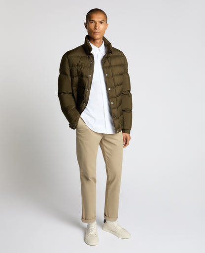Man wearing a green Regular Fit Quilted Jacket