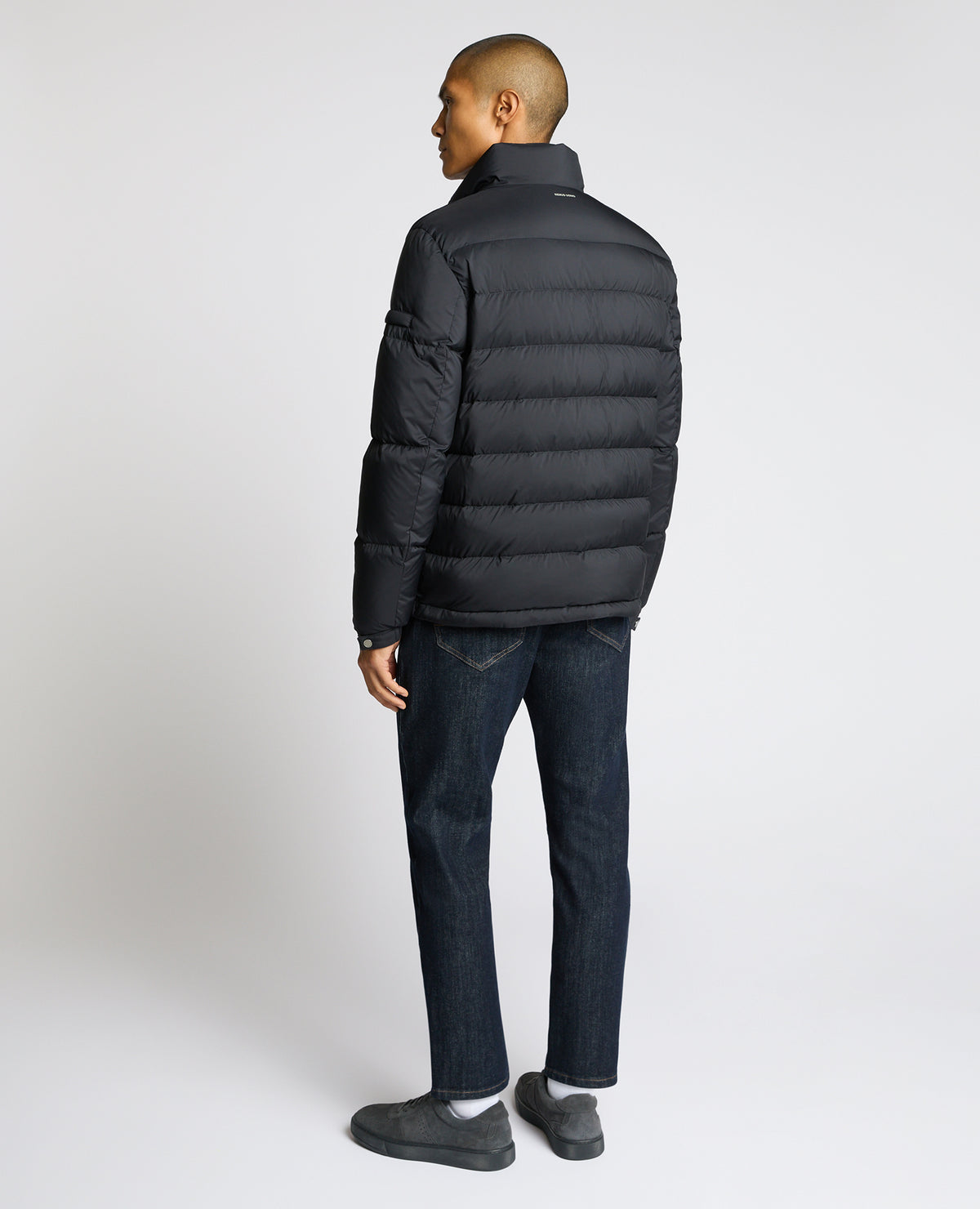 Man wearing a navy Regular Fit Quilted Jacket