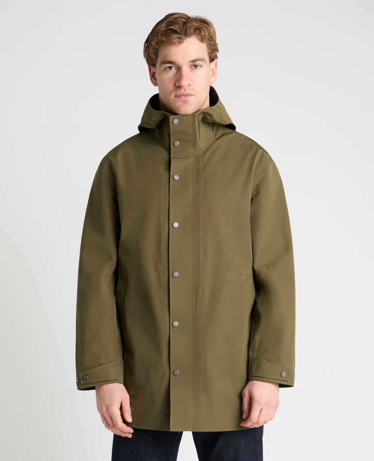 Man wearing a green jacket
