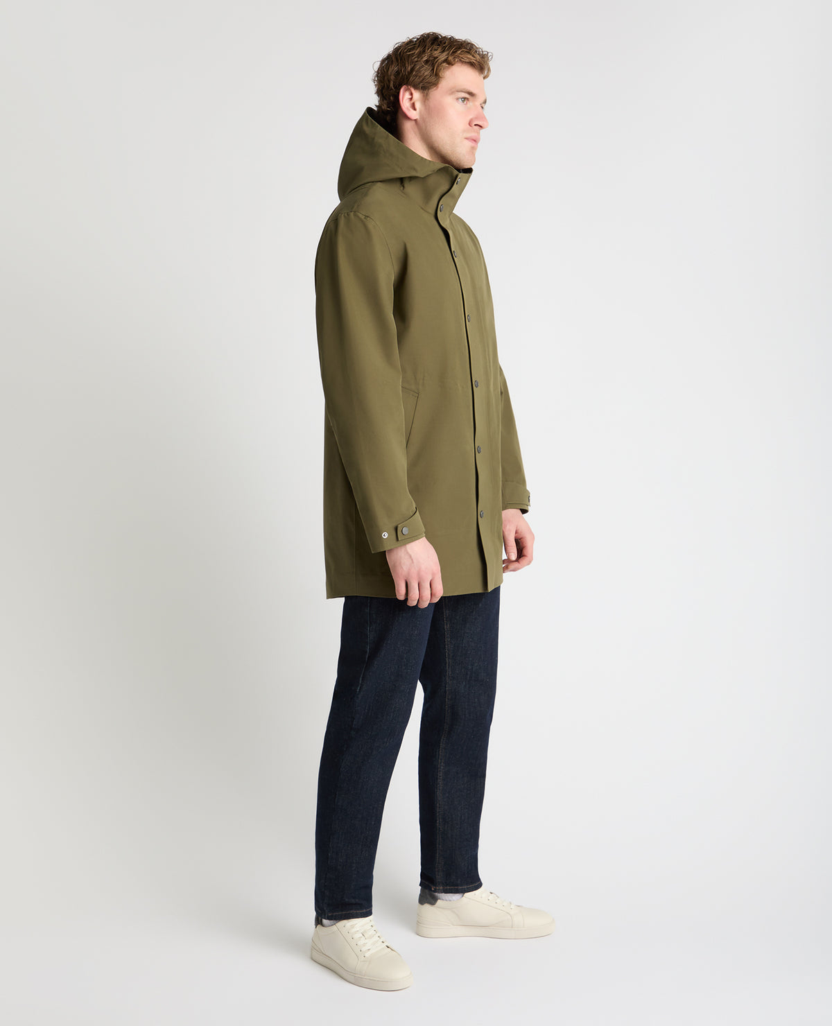 Man wearing a green jacket