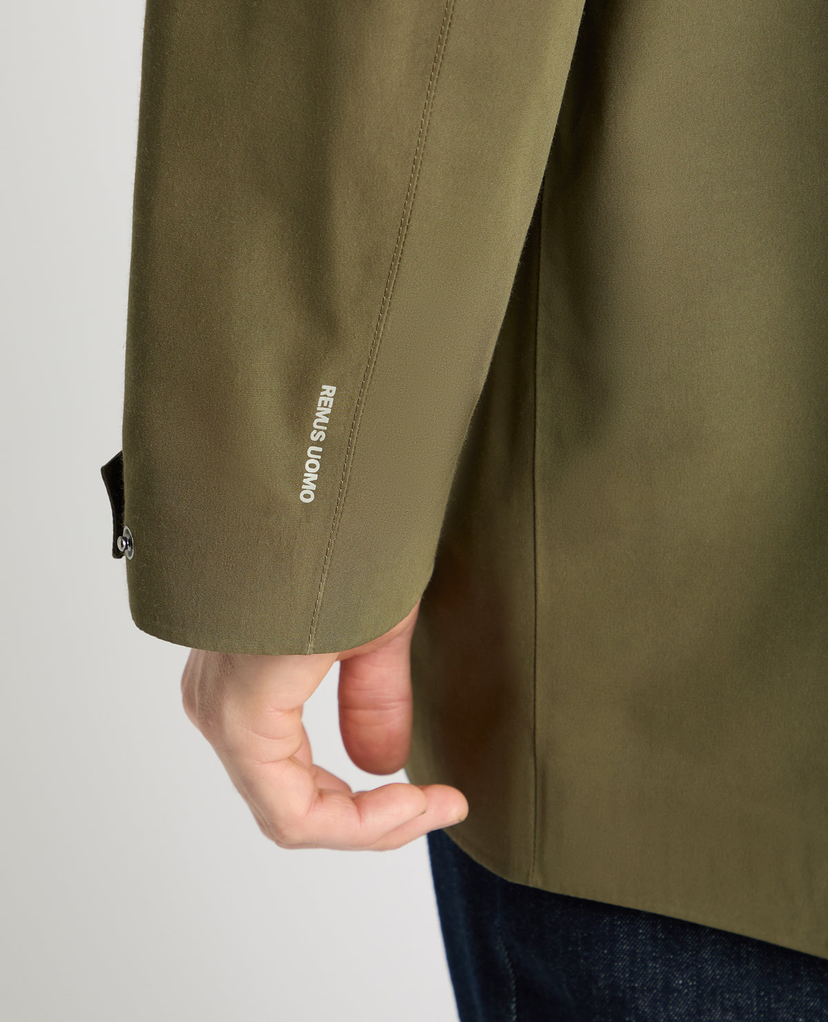 Man wearing a green jacket