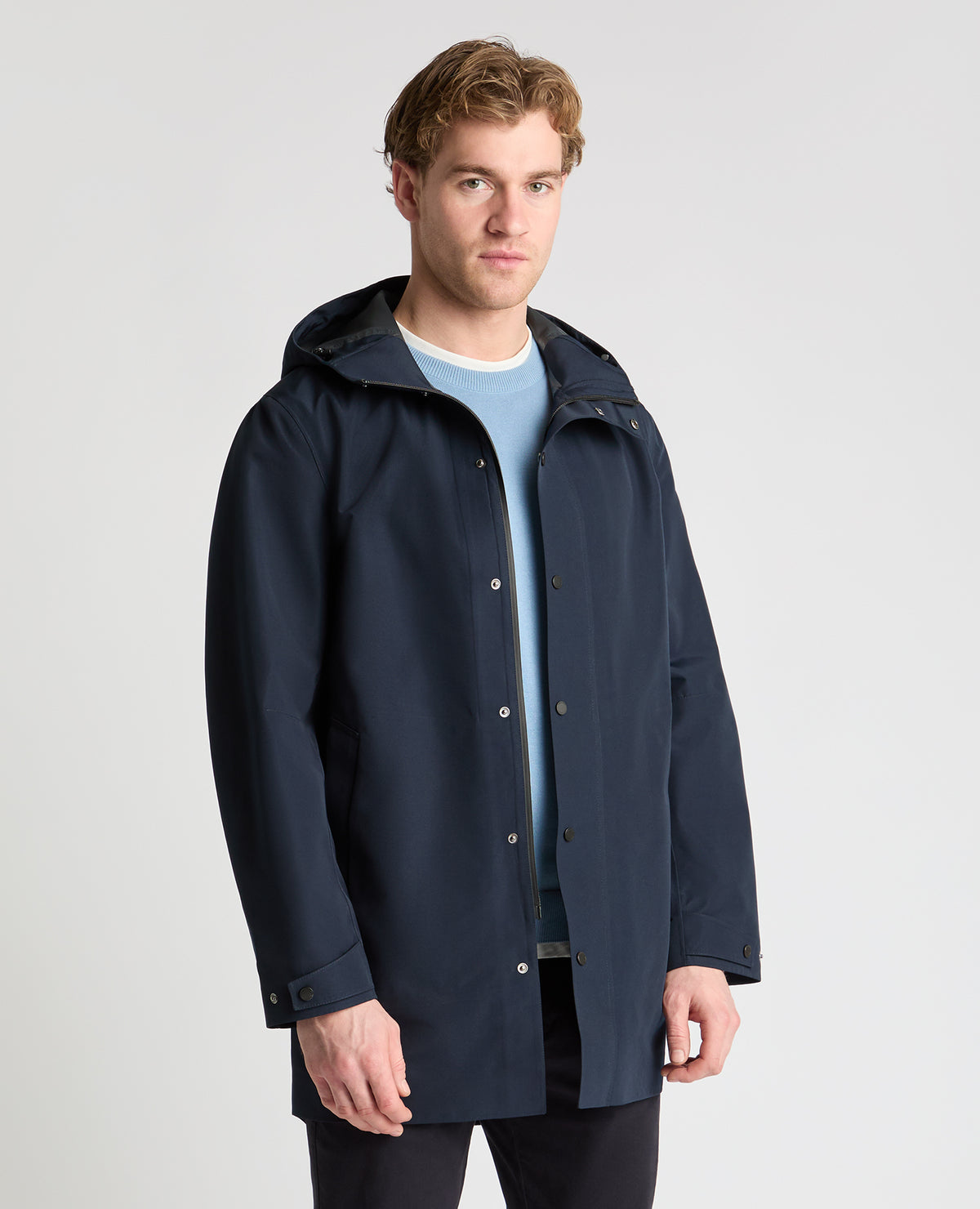 Man wearing a navy jacket