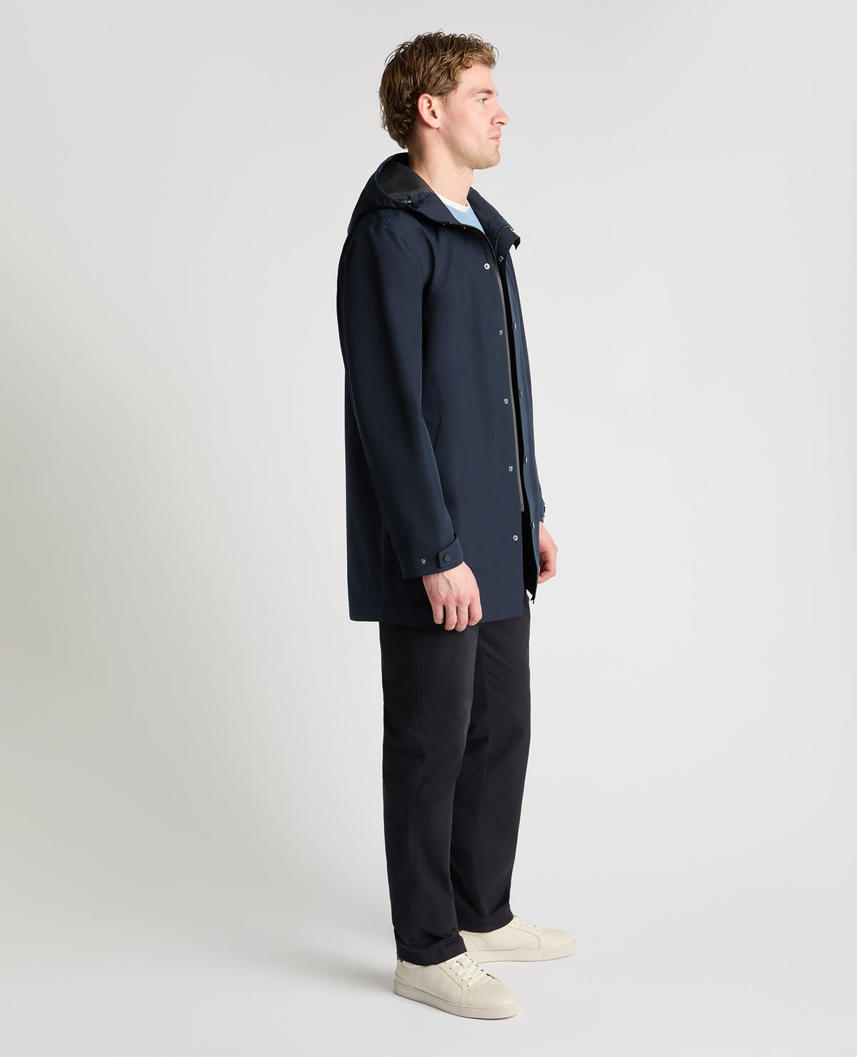 Man wearing a navy jacket