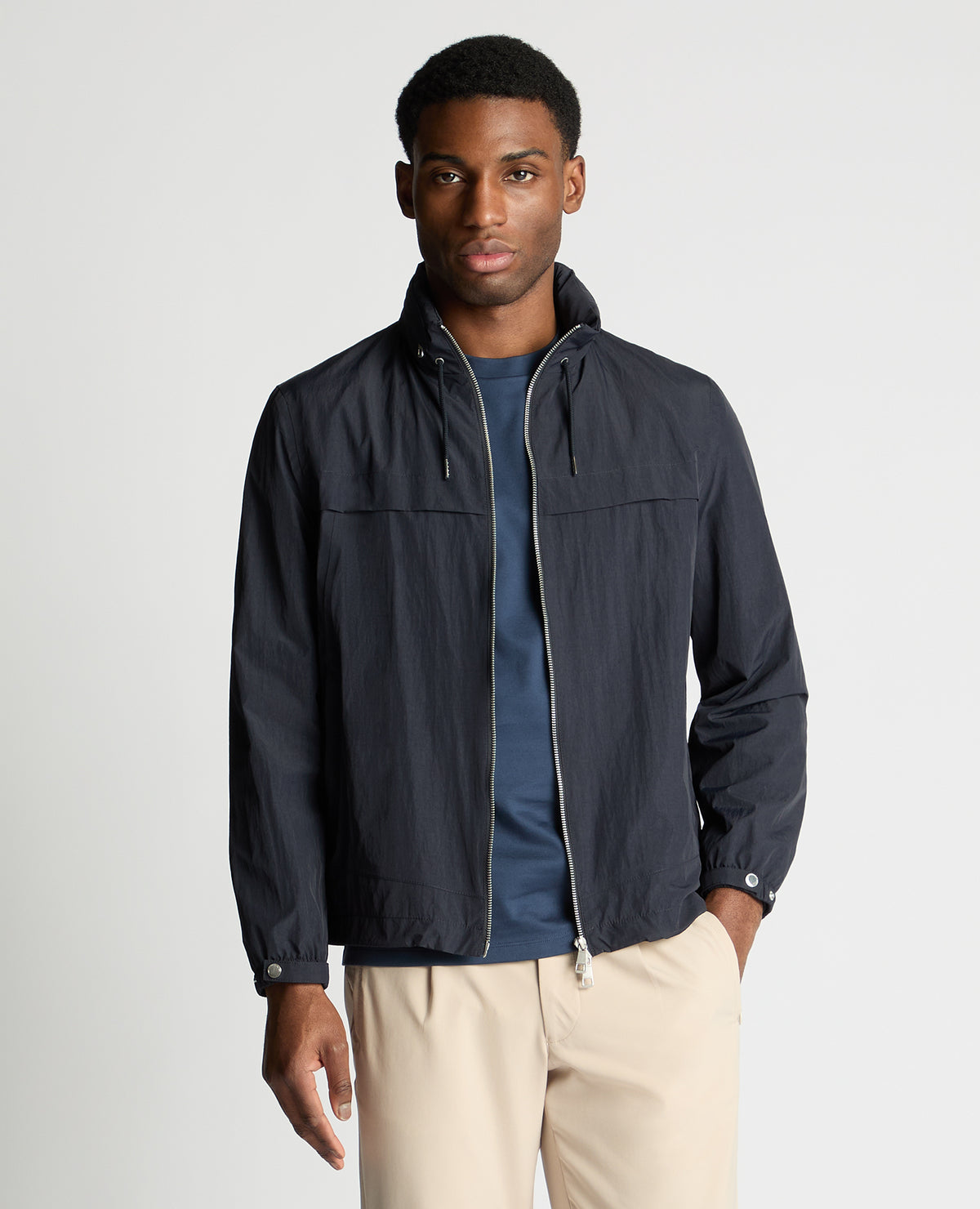 Man wearing a navy jacket