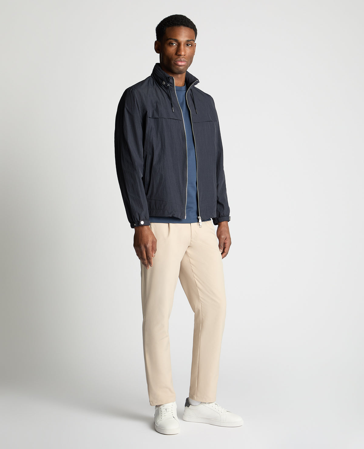 Man wearing a navy jacket