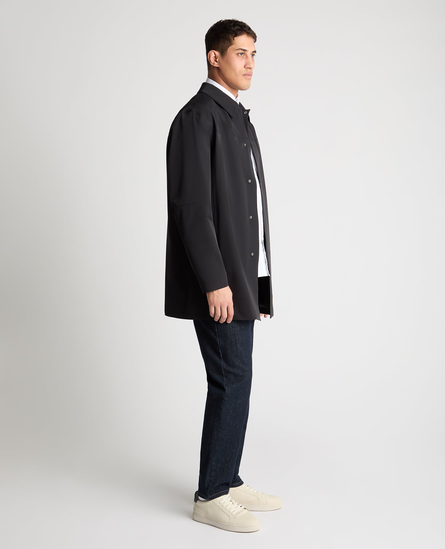 Man wearing a navy jacket
