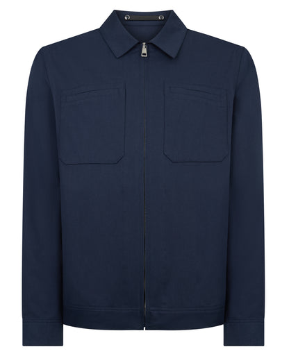 Man wearing a blue jacket