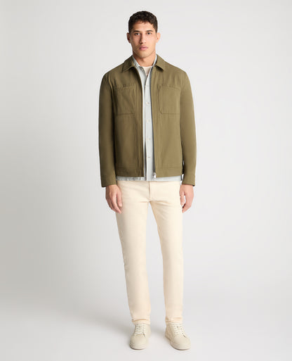 Man wearing a green jacket