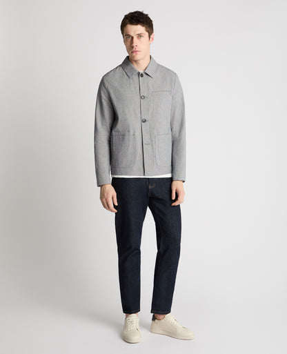 Regular Fit Micro-Houndstooth Chore Jacket